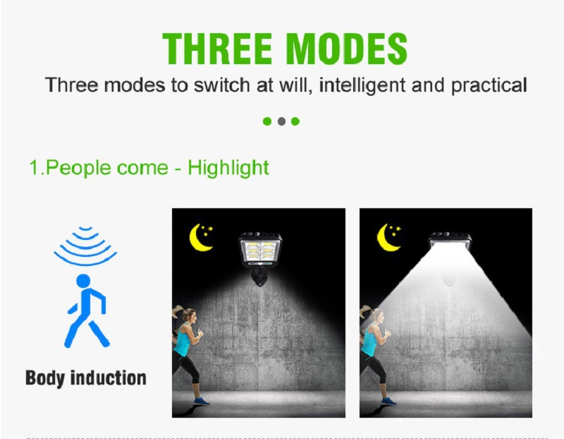 New cross-border outdoor solar street lamps, human-sensing garden light strips, remote control LED wall lamps, waterproof garden lamps pic 8