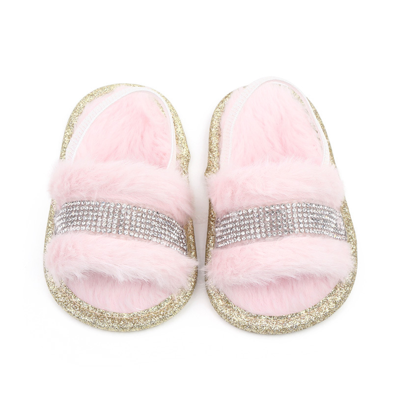 0-1岁宝宝鞋毛毛凉拖水钻室内宝宝鞋学步鞋批发 2760详情13