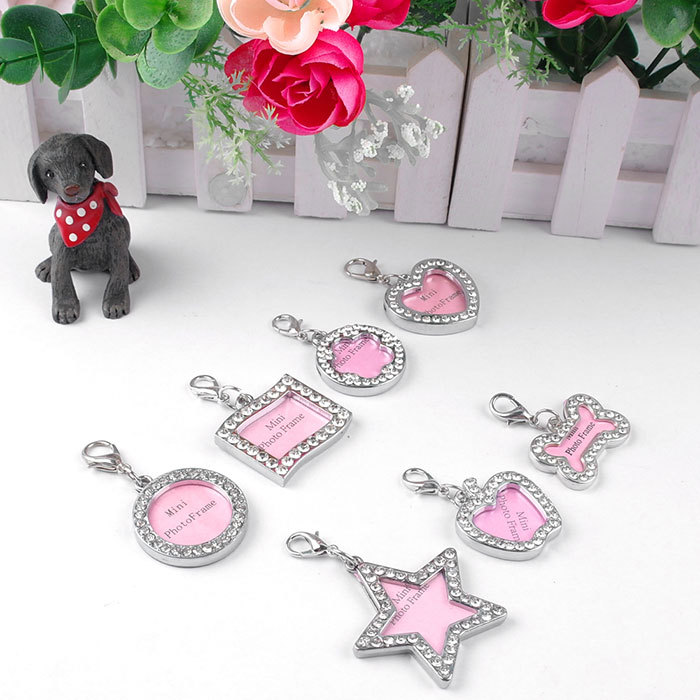 Factory direct supply of cross-border in-stock handwritten heart-shaped dog pendants, pet identity tags, Easter and Christmas diamond-encrusted dog tags pic 38