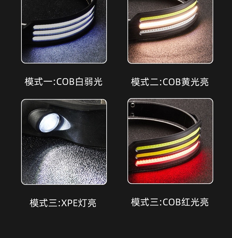 The new USB mini multi-functional headlamp, hand-waving sensor head-mounted COB powerful flashlight, is a must-have for outdoor fishing and night walks, as well as other outdoor items pic 7
