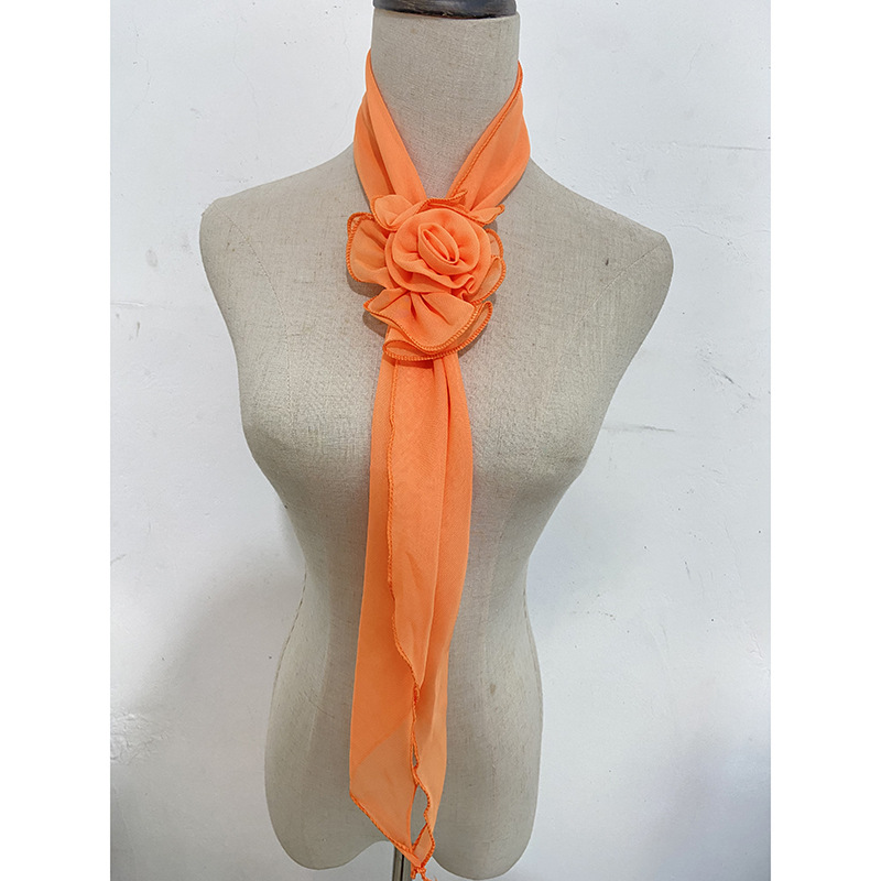 Spring and summer new long rose silk scarf for women square dance aunts, solid color decorative scarf, Douyin Kuaishou supply pic 10