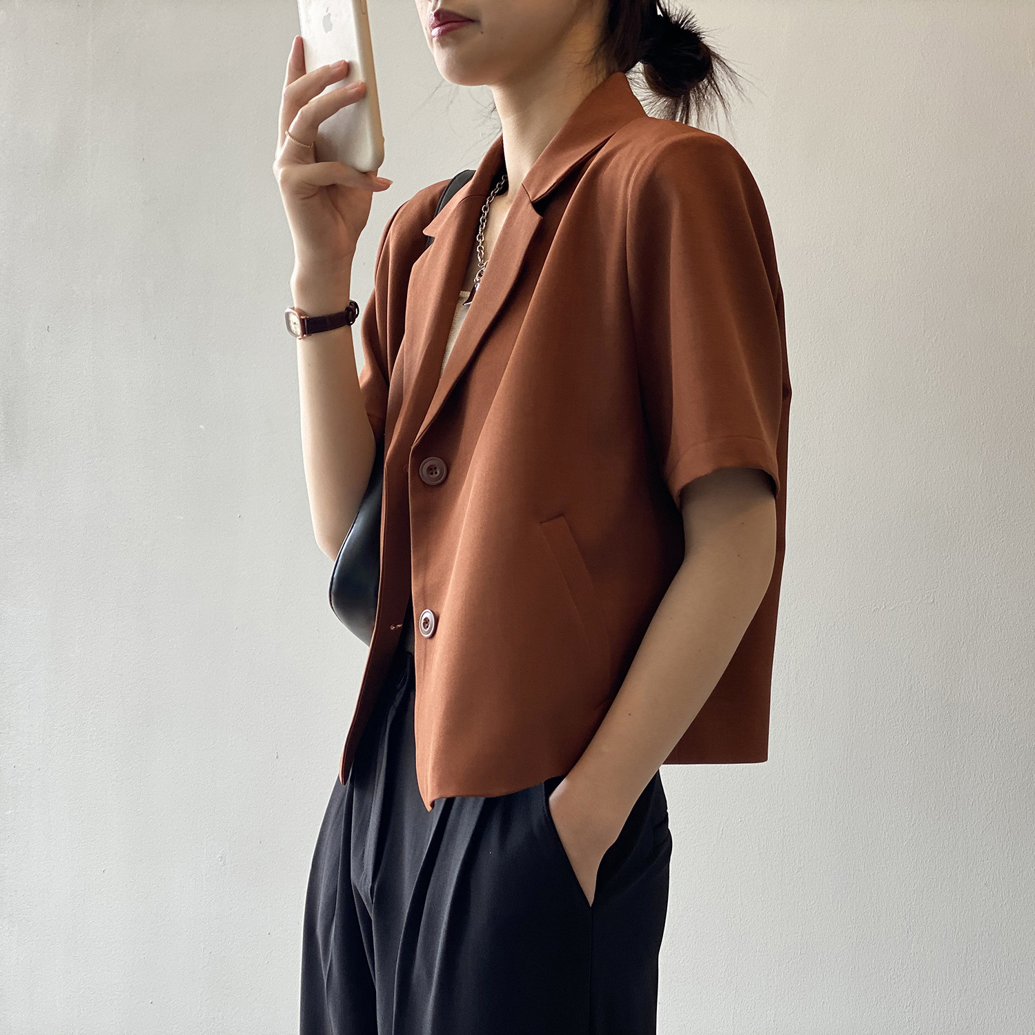 Yanshuang Solid Color short-sleeved blazer for women 2022 Summer New Korean Style loose and elegant short jacket 80158 pic 23