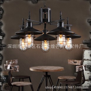 loft复古工业风餐厅吧台铁艺吊灯美式简约客厅书房创意灯具详情45