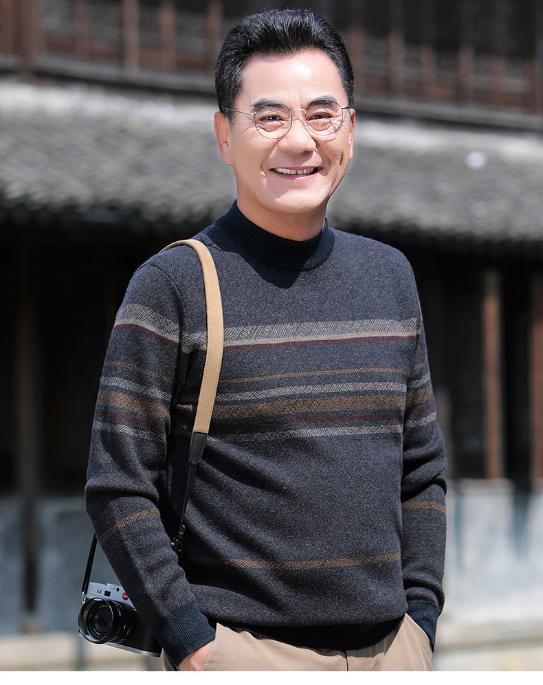 2022中老年男装毛衣加大码爸爸装男式加厚套头羊毛衫地摊赶集货源详情20