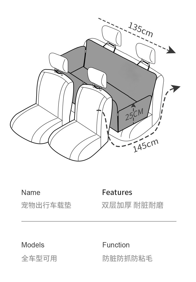 Oxford fabric high-quality and durable pet car mat, scratch-resistant and waterproof portable pet car mat pic 14