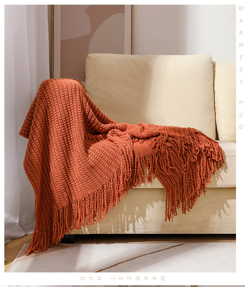 Sofa blanket, cover blanket, office nap air conditioning blanket, bean blanket, knitted blanket, Bohemian nap blanket, bed end blanket pic 9