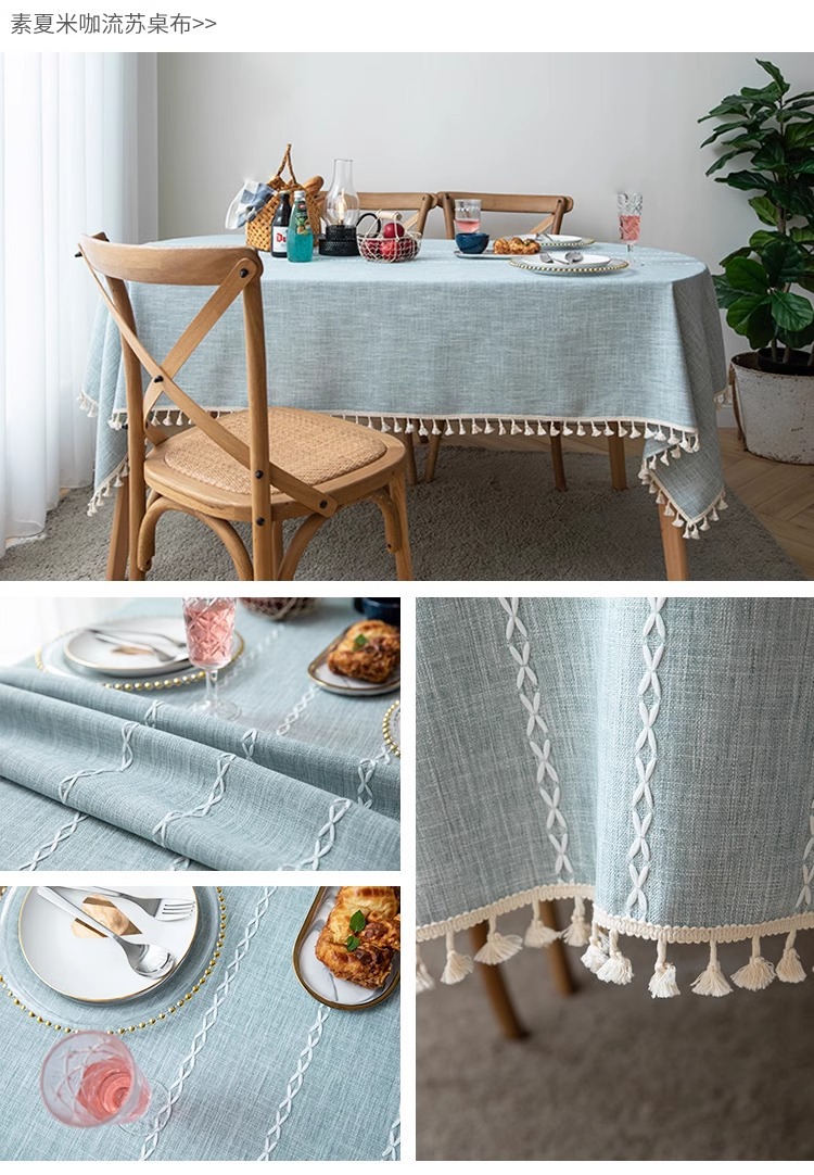 北欧欧美外贸桌布防水长椭圆形餐桌布艺加厚家用客厅现代时尚大方创意简约茶几台布详情14