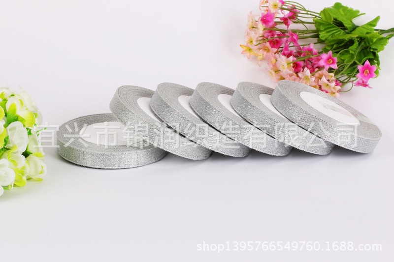 DIY material packaging ribbons, colored ribbons, 4-inch (1.2cm) gold and silver onion ribbons are available pic 7