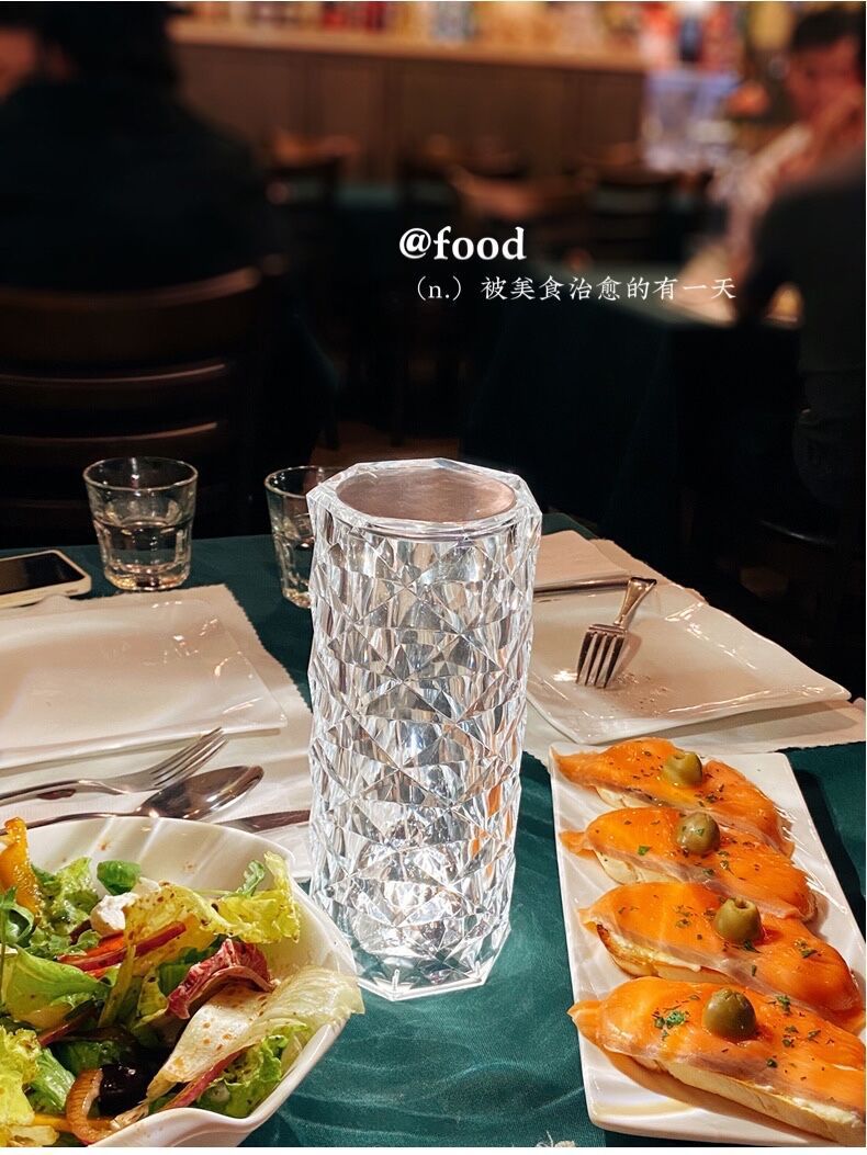 西班牙水晶台灯 网红氛围玫瑰灯北欧创意小夜灯 床头装饰钻石台灯详情8