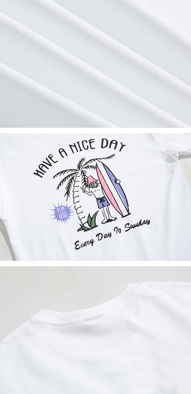 【 Clearance Sale 】 Short-sleeved T-shirt for men, summer Korean style, loose and trendy, cartoon print, versatile, pure cotton half-sleeved T-shirt pic 10
