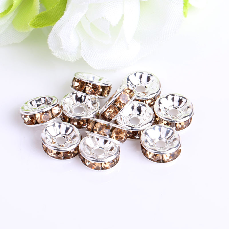 圈隔珠彩色手链镶钻隔片车轮圈手工配件钻6/8/10/12mm diy饰品配详情8