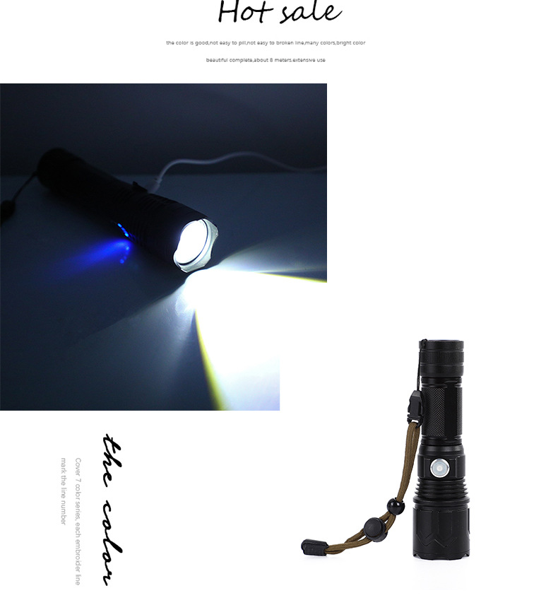 New high-intensity flashlight outdoor P50 bulb waterproof long-range 1000-meter telescopic zoom flashlight factory direct supply pic 13