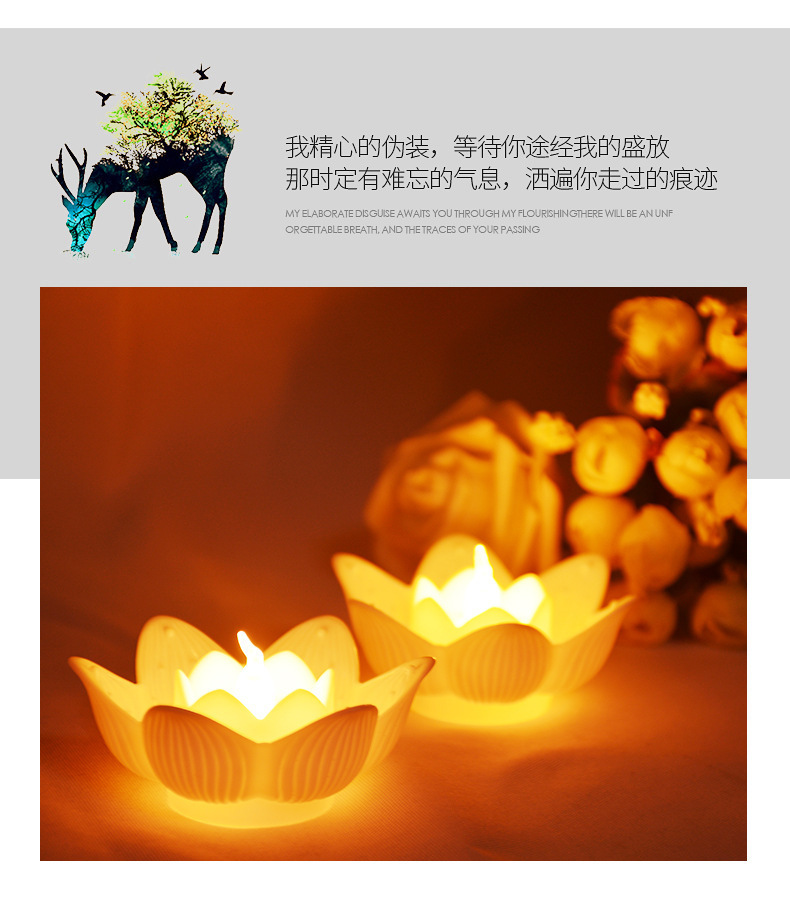 Factory direct supply of led electronic candles, blessing lotus lamps, Buddhist supplies, creative Buddha offering lamps, wholesale of small tea wax pic 2