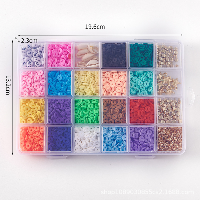 Cross-border new product: 6mm soft ceramic bead 24-compartment box set of colored round pieces Bohemian-style jewelry bracelet DIY accessories pic 8