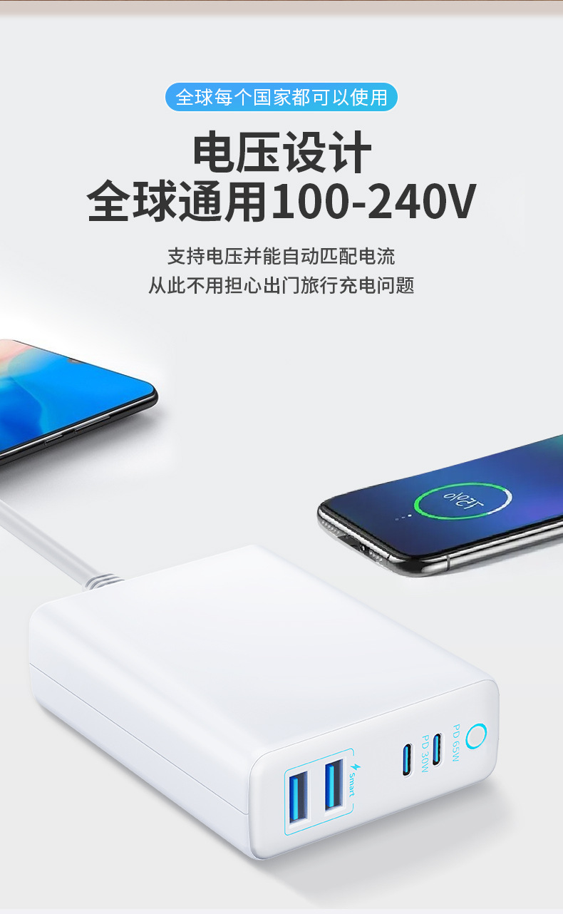 New mobile phone and computer charger PD 95W multi-port USB charger smart phone charging head pic 15
