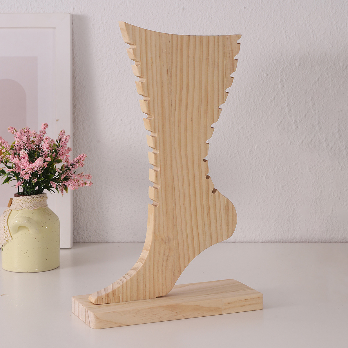 新款足形竹木项链展示架实木板创意首饰挂架项链饰品架陈列展示详情7