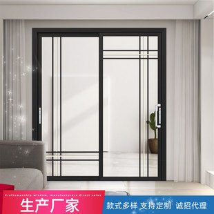 Supplying narrow-frame aluminum alloy swing doors in stock, kitchen glass, bathroom doors, bedroom, toilet doors, and bathroom doors factory pic 10