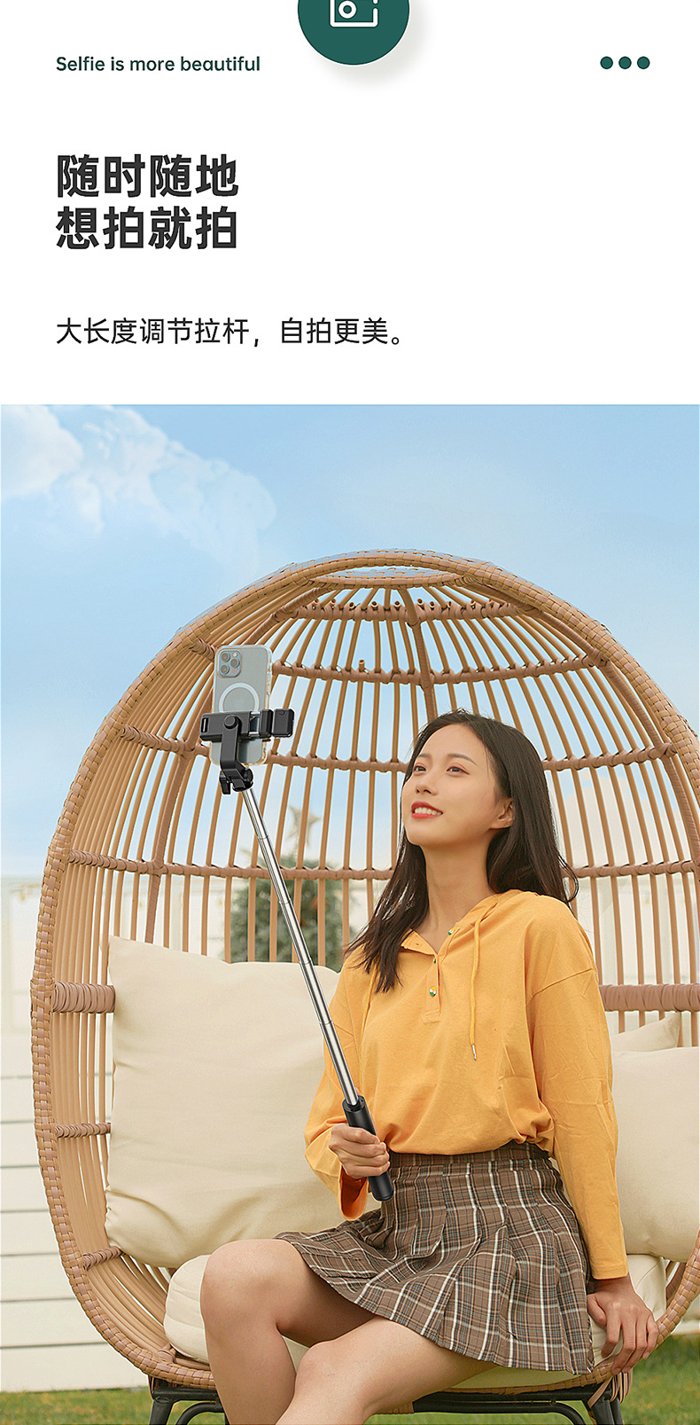 Mobile phone, selfie stick, Bluetooth, Douyin, live streaming, all-in-one retractable portable camera, photography stand, tripod, universal pic 100