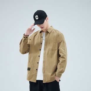 一件代发衬衫男士长袖春夏季高级感商务休闲青花瓷衬衣男装潮流感详情3