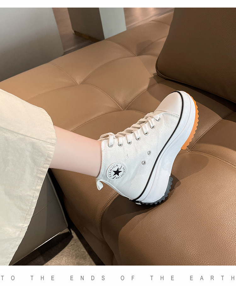 外贸大码女士高帮帆布鞋2023新款运动休闲单鞋百搭厚底透气小白鞋详情13