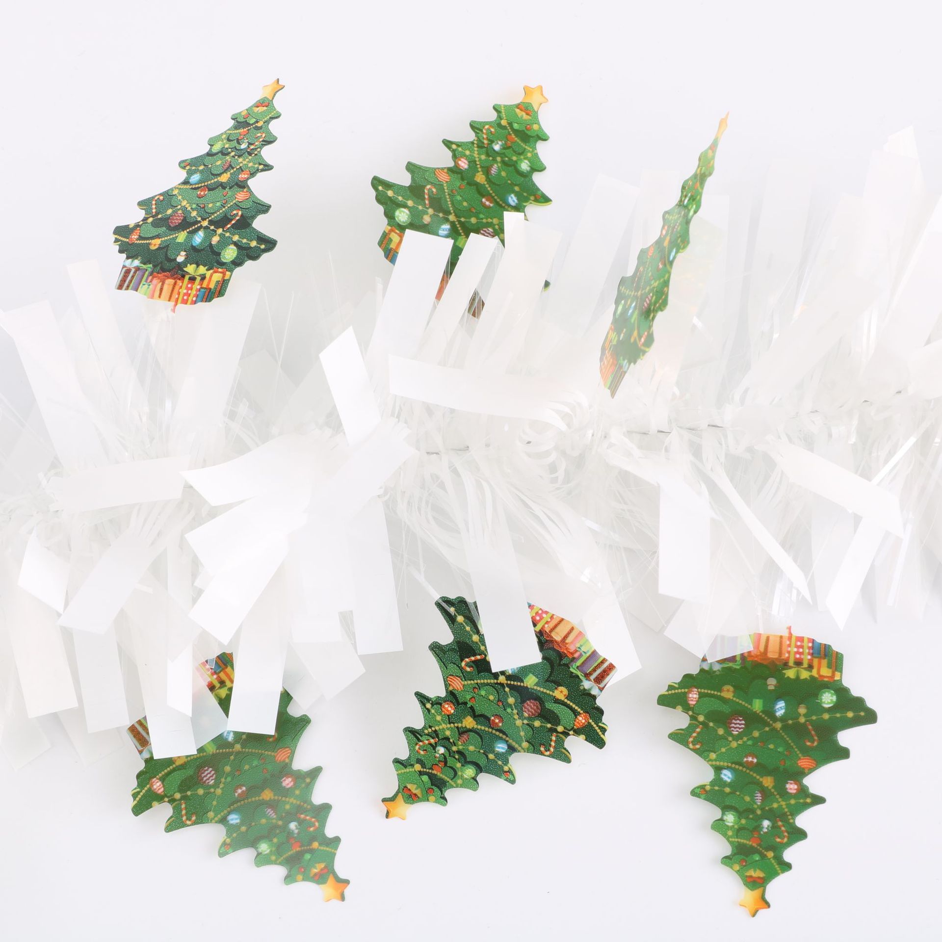 跨境新款圣诞节白色小圣诞树布置装饰拉花彩带彩条节日晚会装饰品详情3