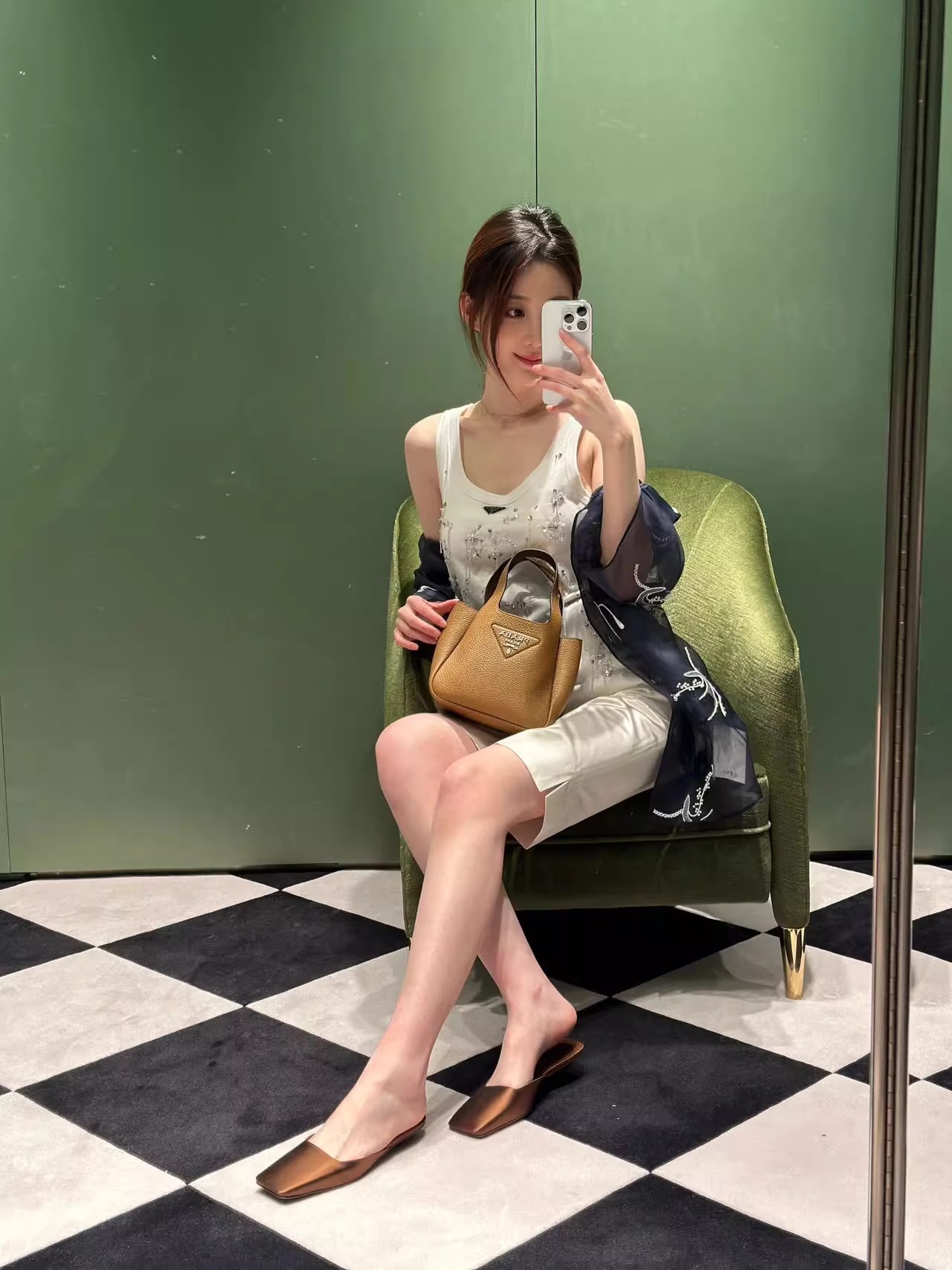 羊皮版~法式方头三角跟穆勒凉拖鞋女夏季真皮包头半拖鞋粗跟半托详情15