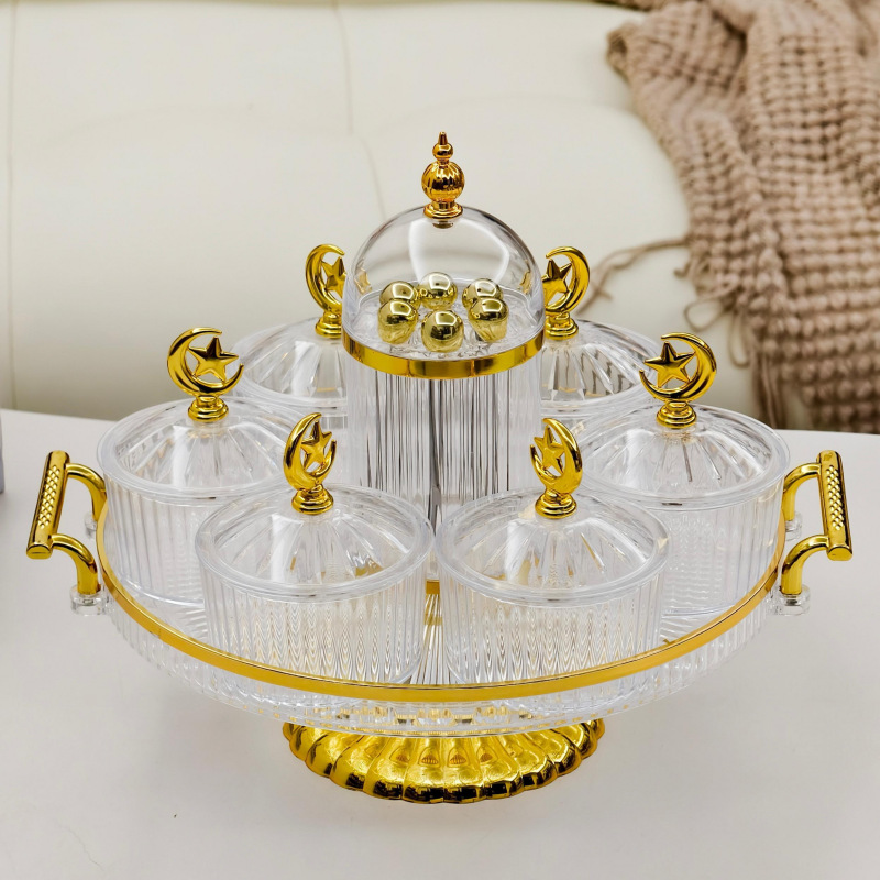 干果碟小吃碟圆形透明点心分格盘家用水果盘带塑料盖北欧轻奢果碟干果碟小吃碟圆形透明点心分格盘家用水果盘带塑料盖北欧轻奢果碟详情14