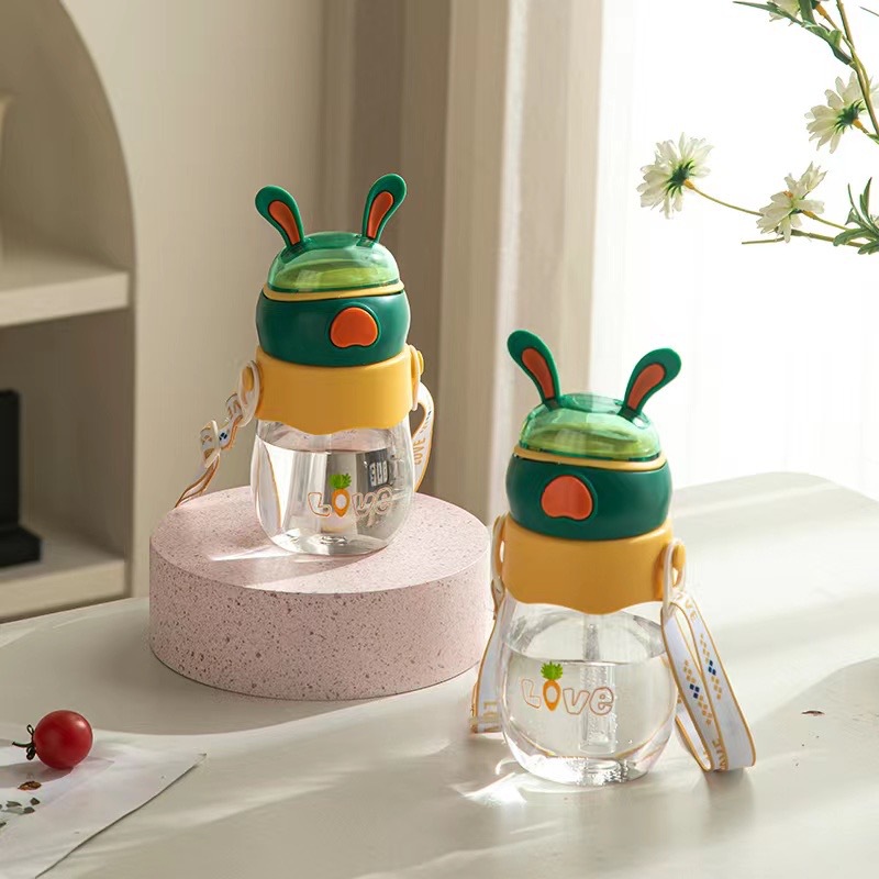 昌诺 可爱超萌兔子卡通塑料水杯儿童上学幼儿园专用2023新款学生吸管杯 塑料杯详情7