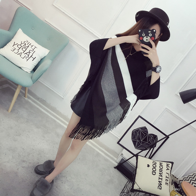 Loose tassel shawl spring and autumn new women sweater coat plus-size knitted cape pullover 蝙蝠衫 pic 19