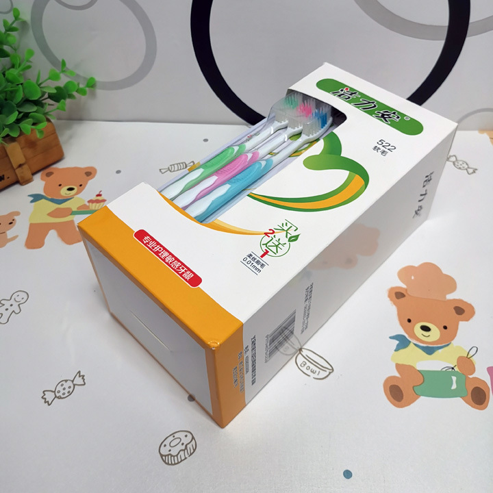 D2112 522# Premium three toothbrushes, travel Fine filaments, soft bristles, clean daily necessities, 2-yuan store wholesale pic 2