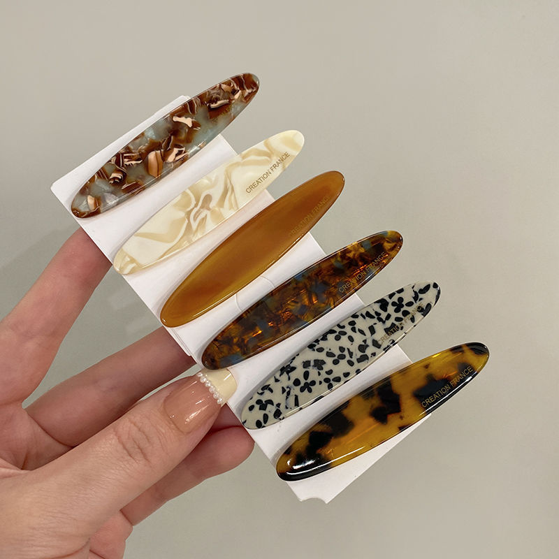 Korean atmosphere acetate crushed hair clips, side clips, simple one-line clips, duckbill clips, high-end autumn and winter bangs clips for women pic 8