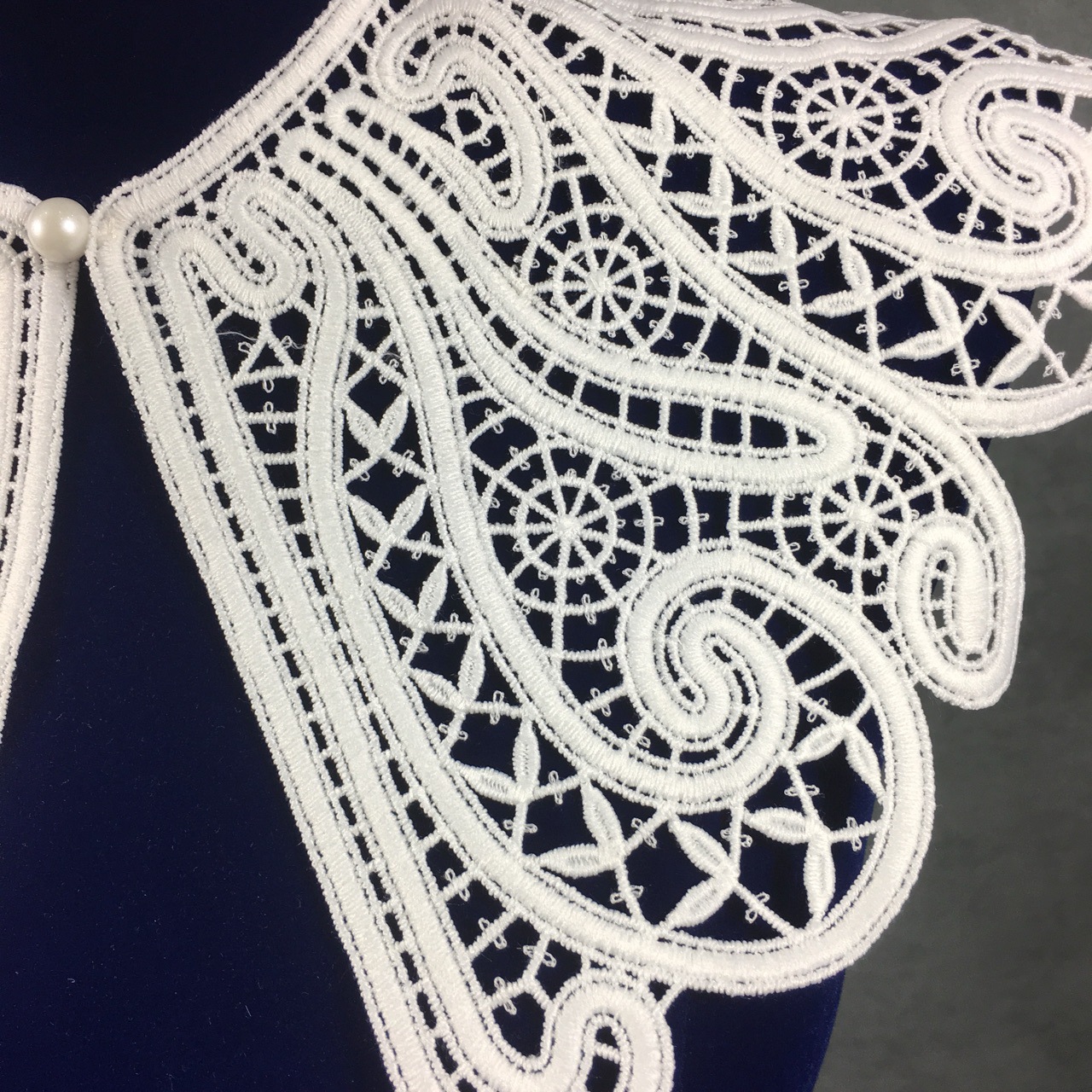 春秋厚棉重工水溶镂空花朵披肩项链女衬衫假领子立领衬衫假衣领详情7