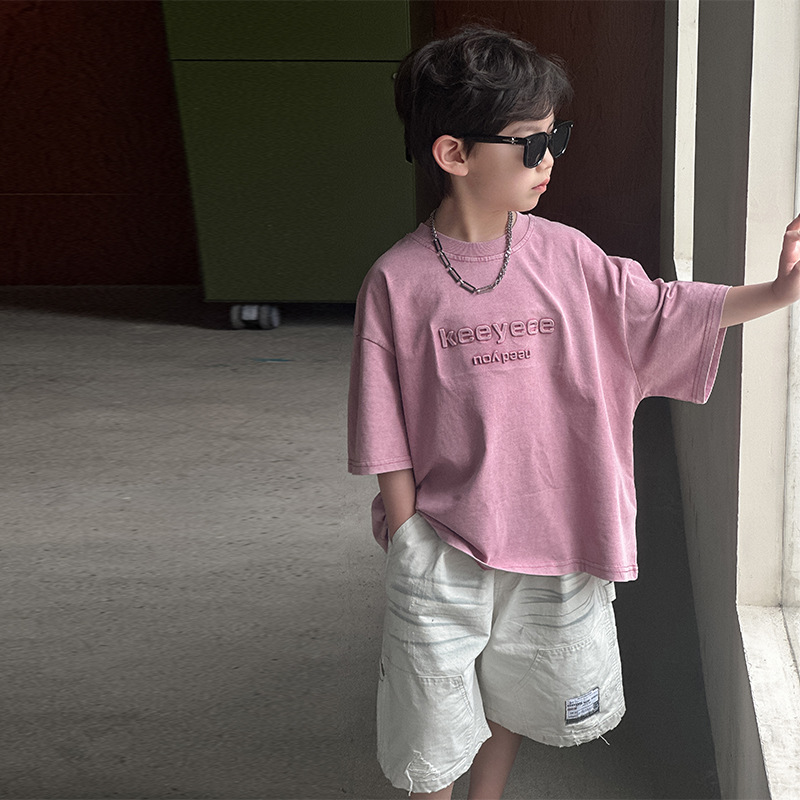 男童夏季新款t恤2025儿童夏装休闲纯棉短袖T男孩印花上衣织里童装详情20