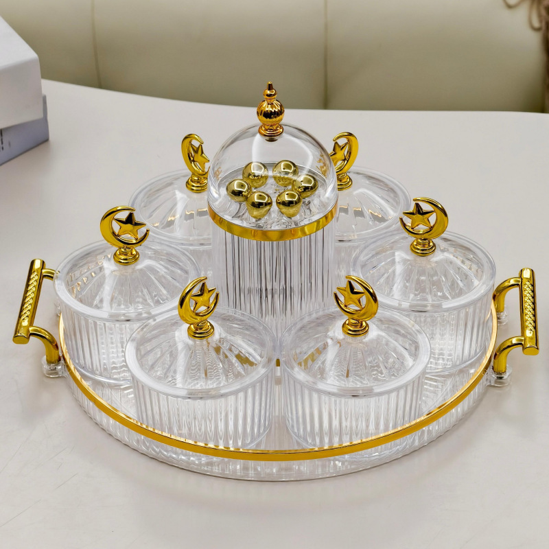 干果碟小吃碟圆形透明点心分格盘家用水果盘带塑料盖北欧轻奢果碟干果碟小吃碟圆形透明点心分格盘家用水果盘带塑料盖北欧轻奢果碟详情11