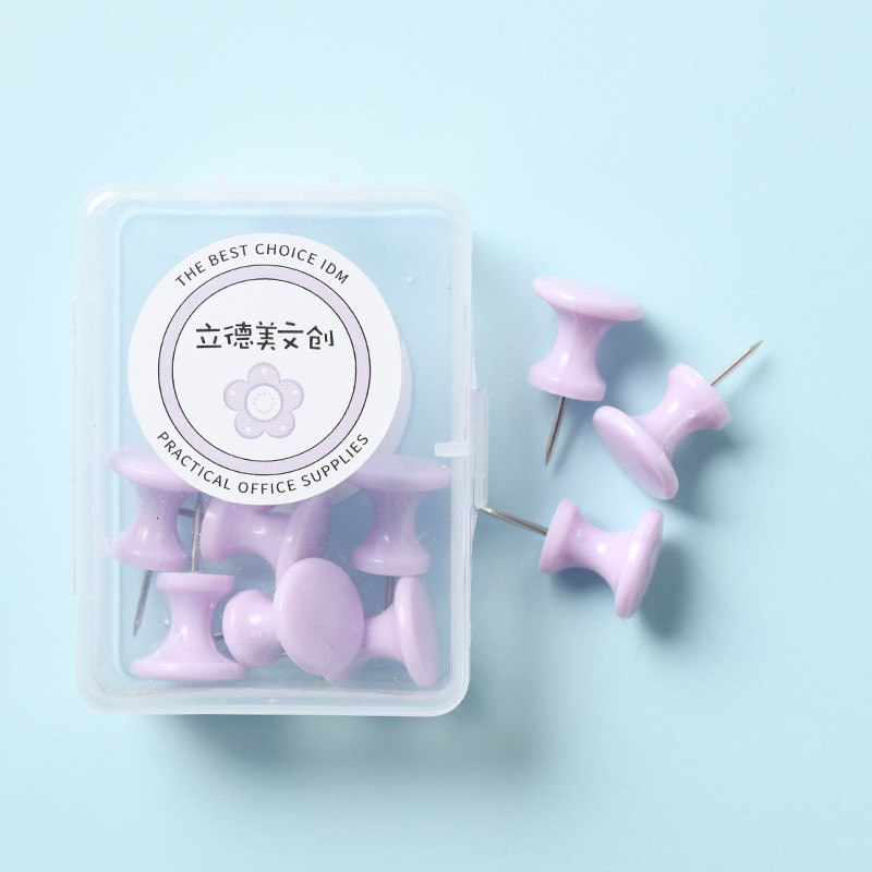 Cross-border supply of macaron color box-packed I-shaped nails, fresh and creative plastic thumbtacks in various sizes, office supplies pic 20
