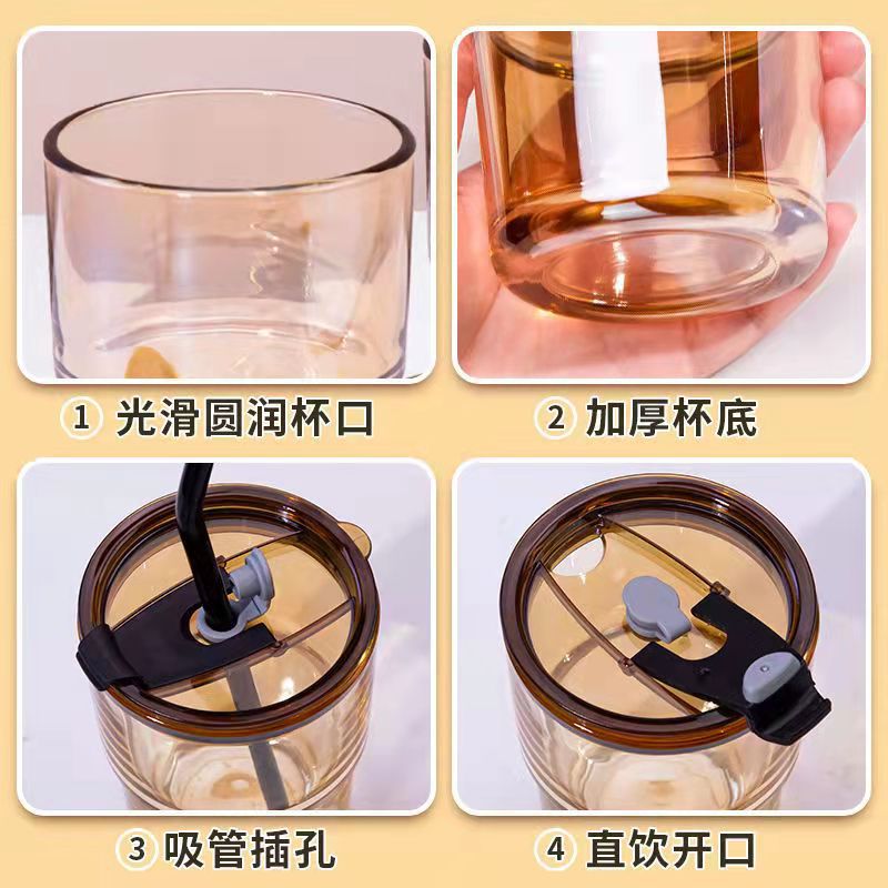 Creative bamboo joint cup, glass straw cup, travel cup, portable glass cup, office coffee cup, opening event gift pic 10