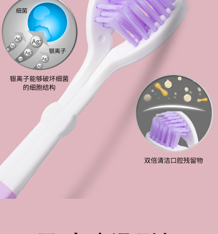 Cross-border exclusive double-sided toothbrush, soft-bristled adult double-head toothbrush, toothpaste squeezing, tongue coating scraping, multi-purpose, individual packaging 939 pic 9