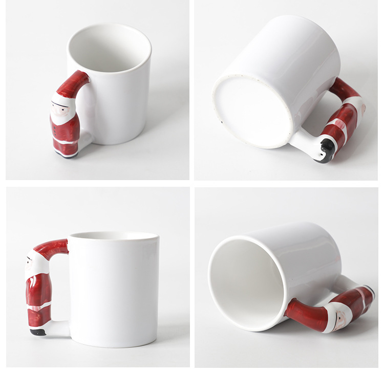 Heat-transferable cups with baked floral Christmas-coated ceramic cups, DIY cups, gifts for festivals pic 27