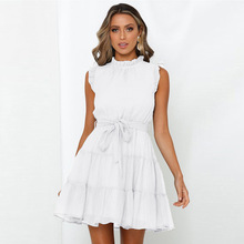 Summer lace crochet and cut-out long dress for women, European and American cross-border solid color style commuting solid color dress forwarding 611245 pic 23
