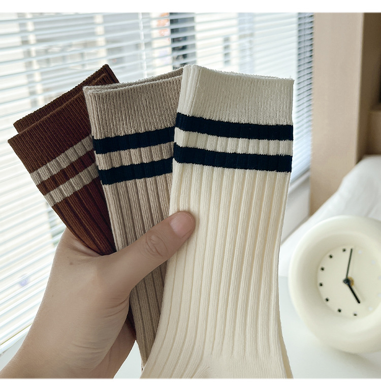 Sock stall, one-piece consignment, mid-calf socks for women, new autumn and winter styles, simple and versatile socks, trendy pile socks for women, long double-needle cotton socks, one-piece consignment pic 16