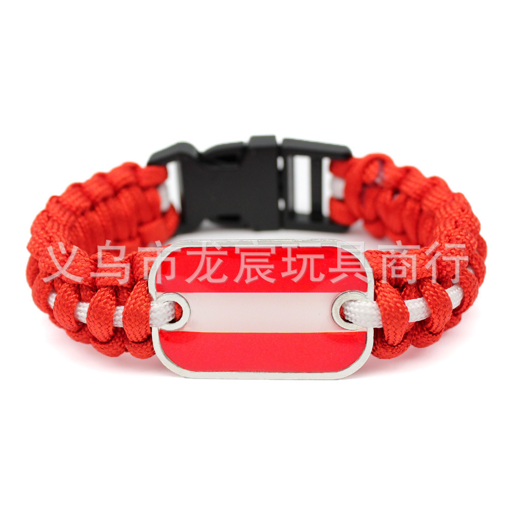 供应圭亚那国旗手链世界各国国旗伞绳编织手链户外救生手镯详情28