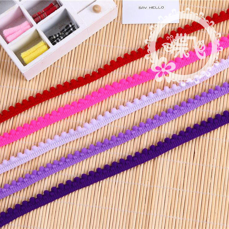 现货供应35色爆款密芽边毛毛虫织带DIY手工帽子服装辅料 毛球花边详情4