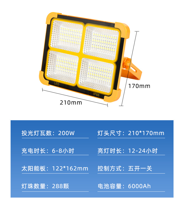 Solar-powered yellow emergency lighting lamp, fishing and camping USB charging solar lamp pic 15