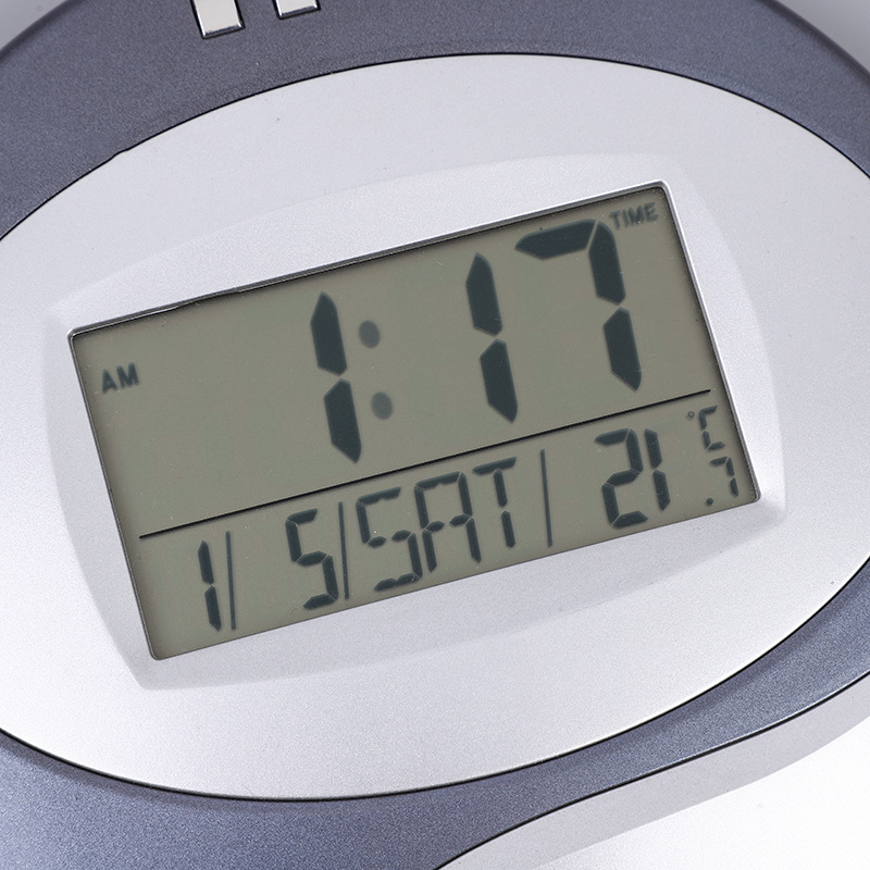 Modern creative silent wall clock for living room and bedroom, electronic clock with LCD display, gift clock pic 4