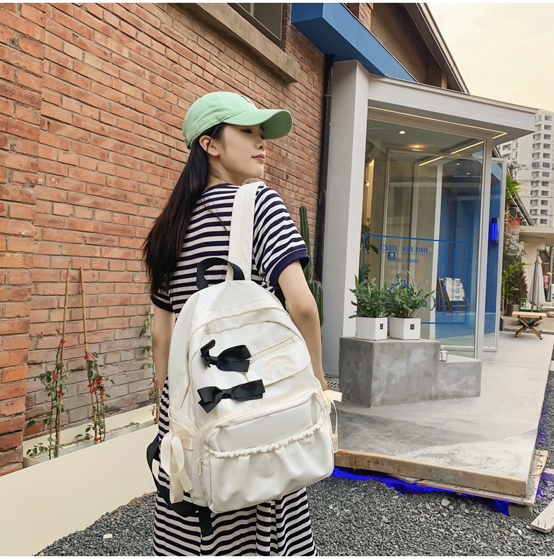 日系ins书包初中高中女生大学生高颜值双肩包蝴蝶结背包2023新款详情16