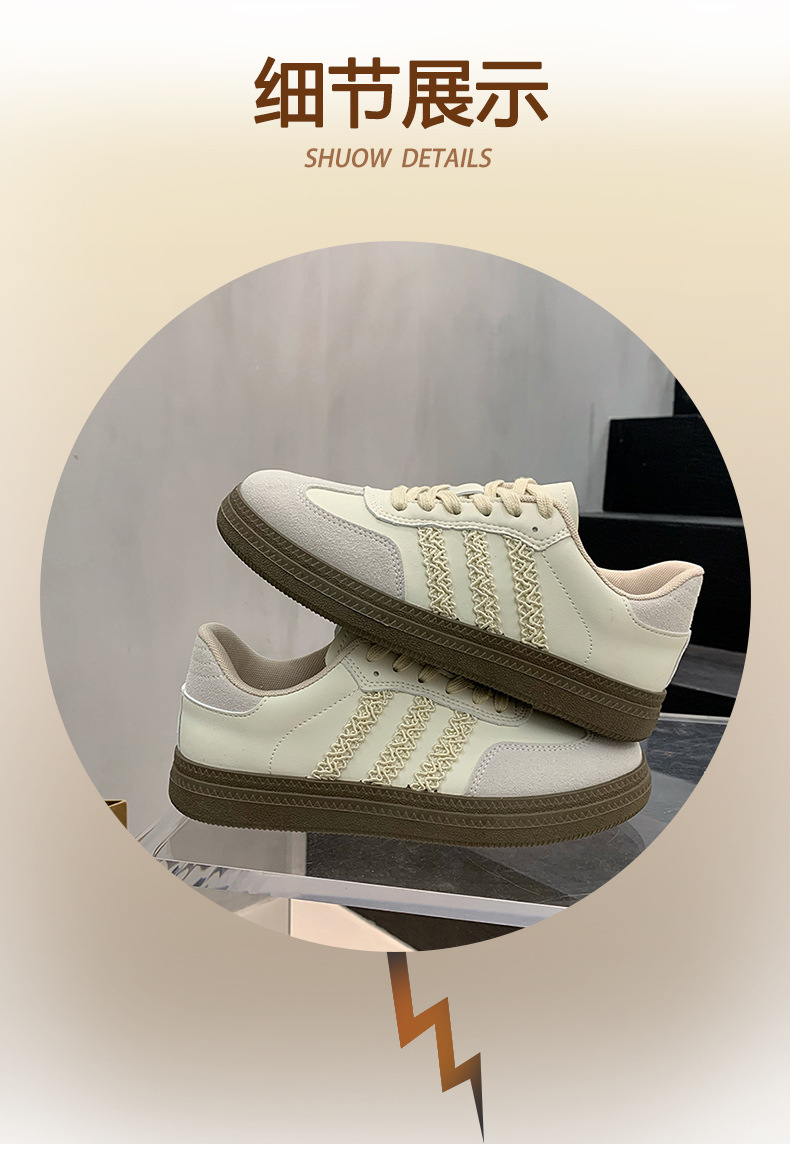 银色圆头德训鞋女款2024年秋季新款复古阿甘鞋软底轻便运动休闲鞋详情5