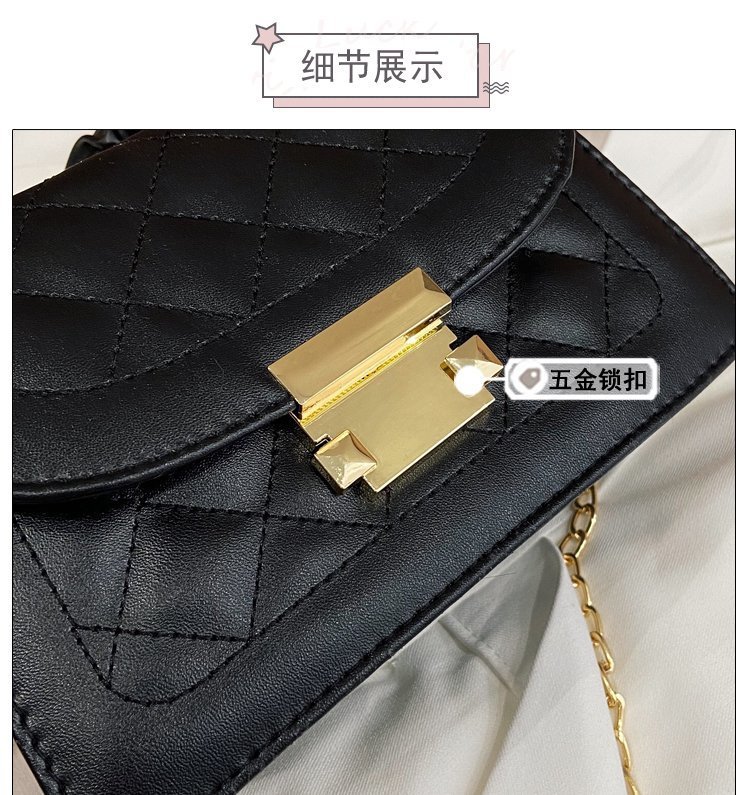 2024秋季新款时尚链条包包女斜挎包小方包简约菱格腋下包单肩包详情16