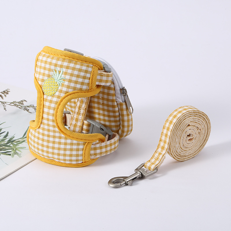 Korean-style fruit chest vest cat pet breathable and cute, customizable outdoor pet walking leash products pic 8