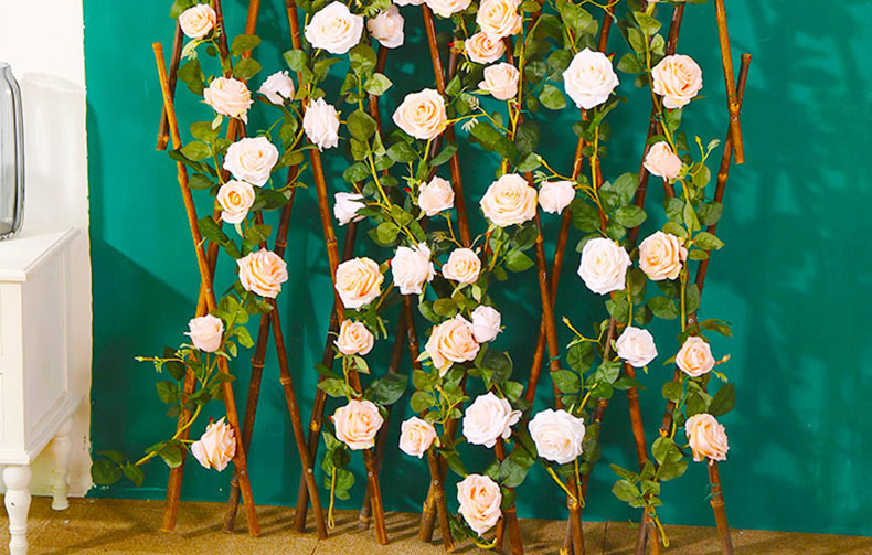 Wholesale decoration and arrangement of wedding artificial flowers, artificial flowers, vines, pink wedding roses, vines, artificial flower vines pic 8