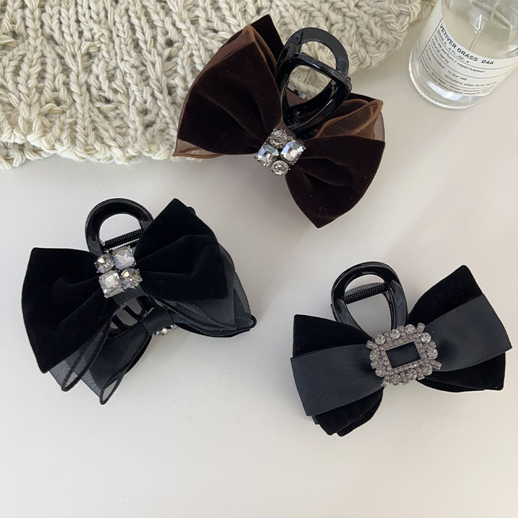 French velvet retro sponge narrow version hair band headband, Korean style, versatile and popular headband, high-end water diamond hair clip pic 3